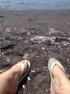 Santorini, areia negra em Perissa - Black Beach