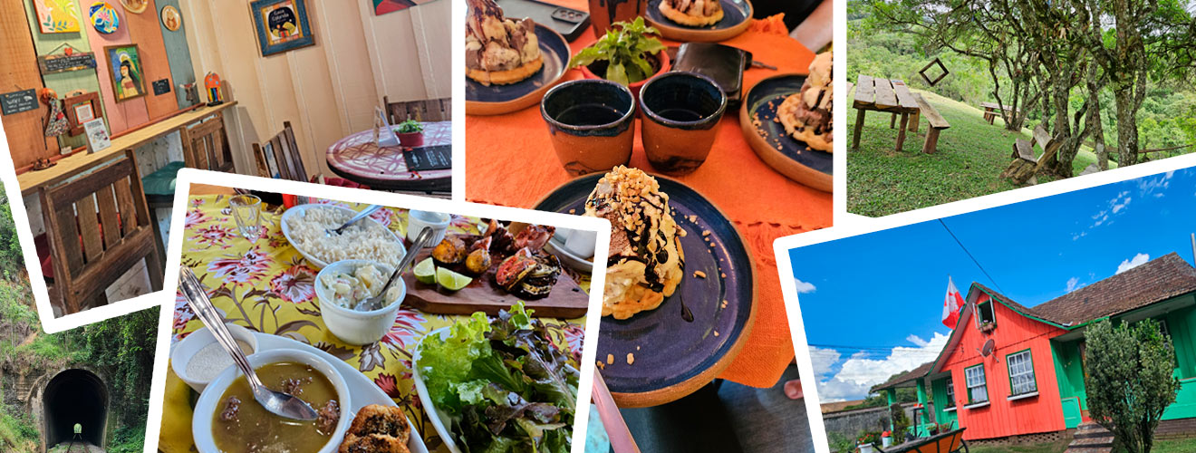 Bate-volta: montagem com fotos de vários lugares visitados pelo blog Viajera